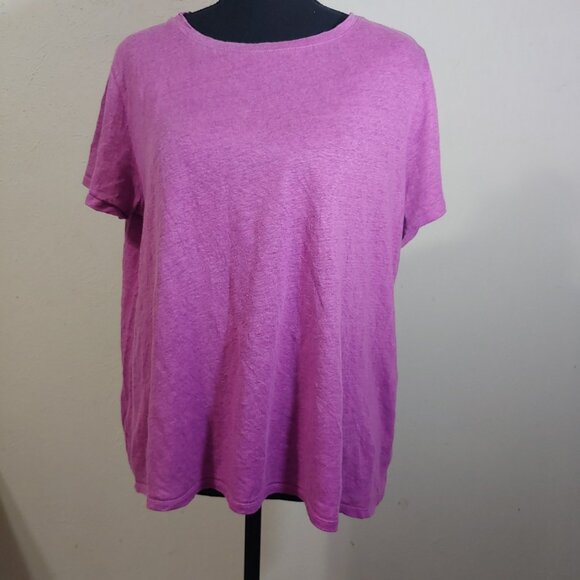 Eileen Fisher Short Sleeve Organic Linen T Shirt - Picture 1 of 6